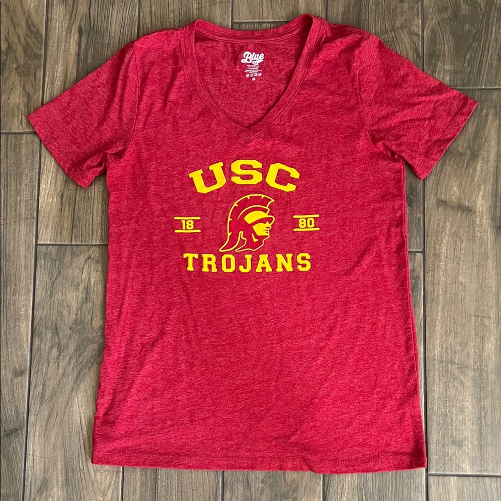 Blue 84 Red USC Trojans V-Neck Tee